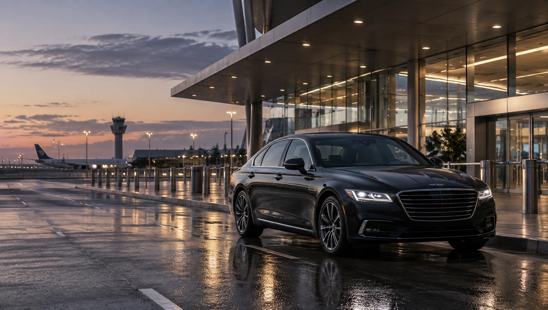 Dark executive sedan at Melbourne Airport (Tullamarine, MEL) & Avalon Airport (AVV)