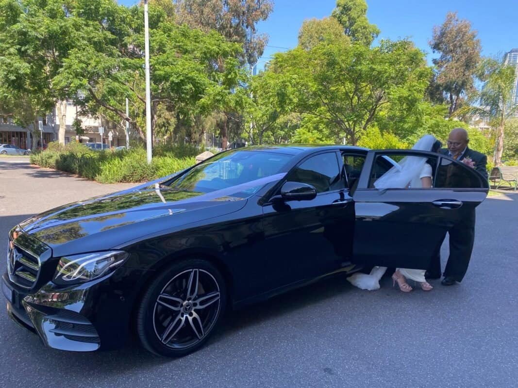 Luxury black car for special occasions and events.